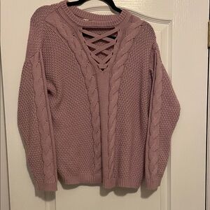 Mauve Cable Knit Sweater